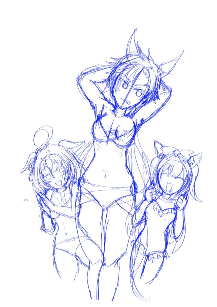 エアシャカール水着下書き